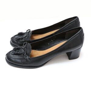 Enzo Angiolini black block heel shoes mocassins classic office timeless